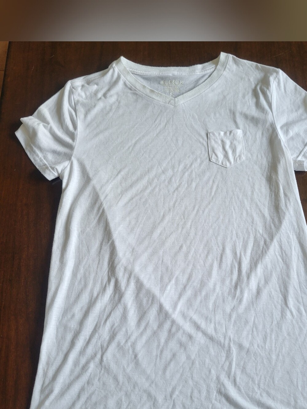 Rudsak White V-Neck Pocket Tee Size Small